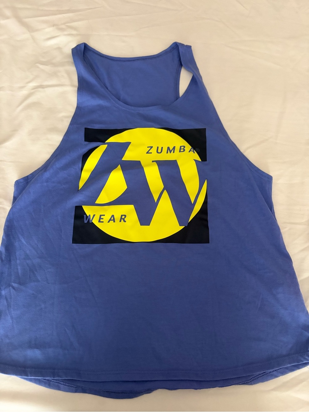 Zumba Fitness Blue Tank with Yellow Logo